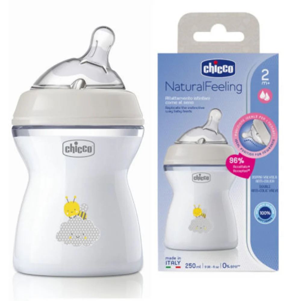 Chicco Natural Feeling Bottle Medium Flow 250ml (2+ Months)