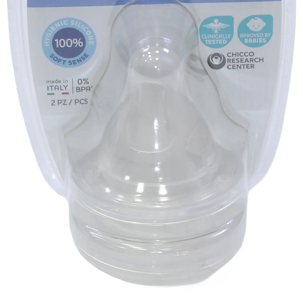 Chicco Perfect-5 Silicone Bottle Nipple Food Flow Teat - 2 Pieces - Image 3