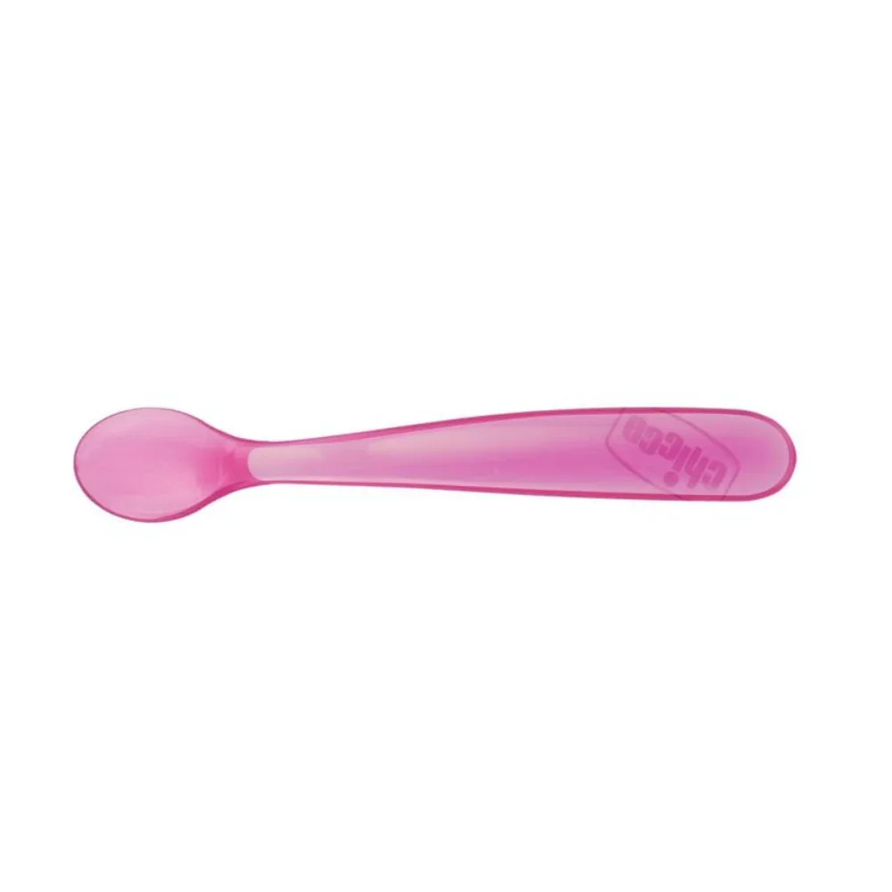 Chicco Soft Silicone Spoon, Pack Of 2 - Pink - Image 3