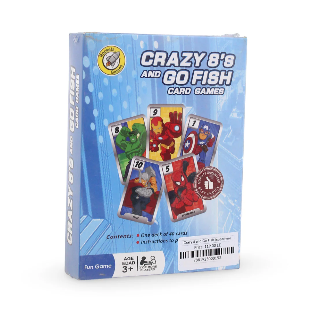 Crazy 8 and Go Fish Card Game – Superheroes Edition