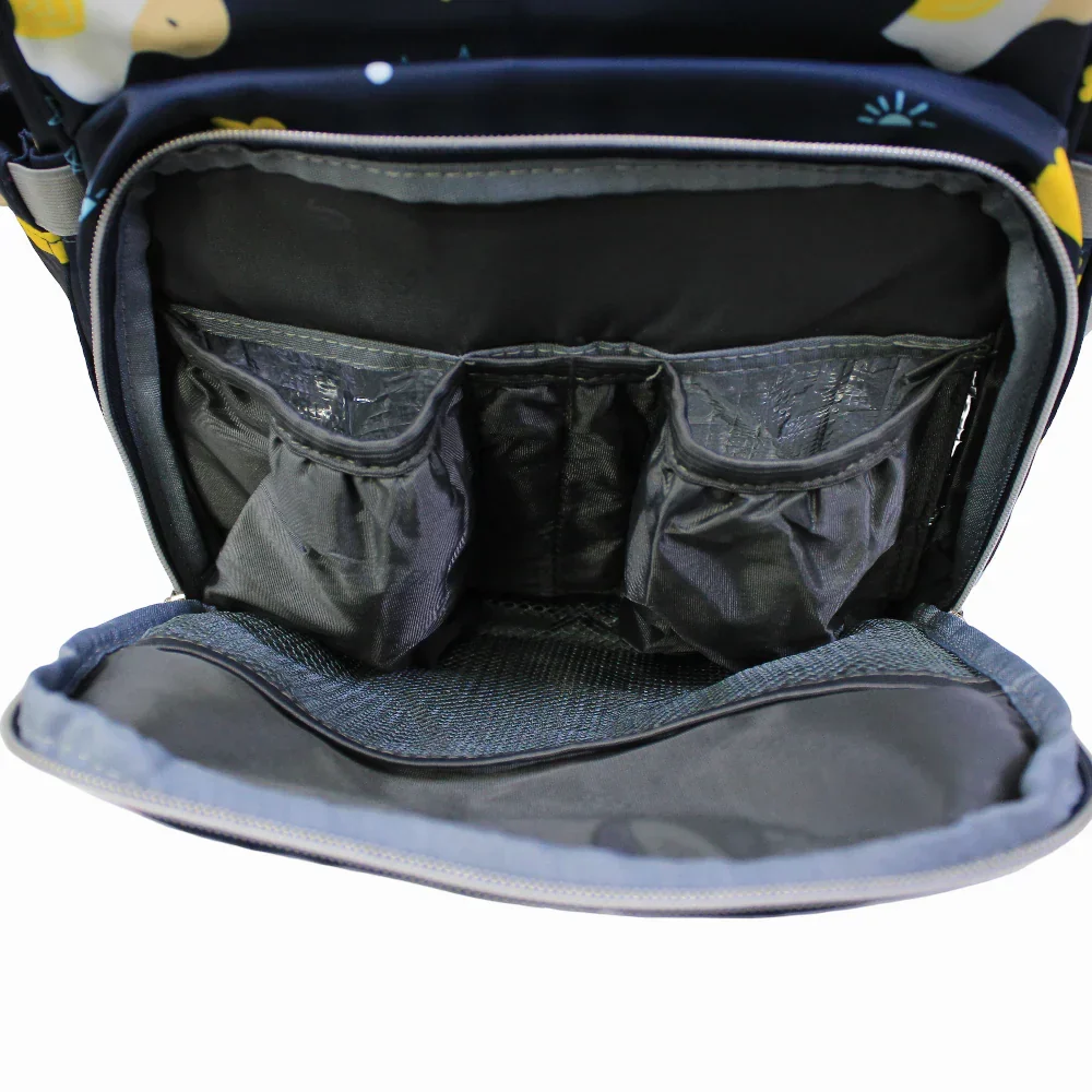 LeQueen Diamond 7th Edition Soft Waterproof Diaper Bag - Blue with Unicorn Print - Image 5
