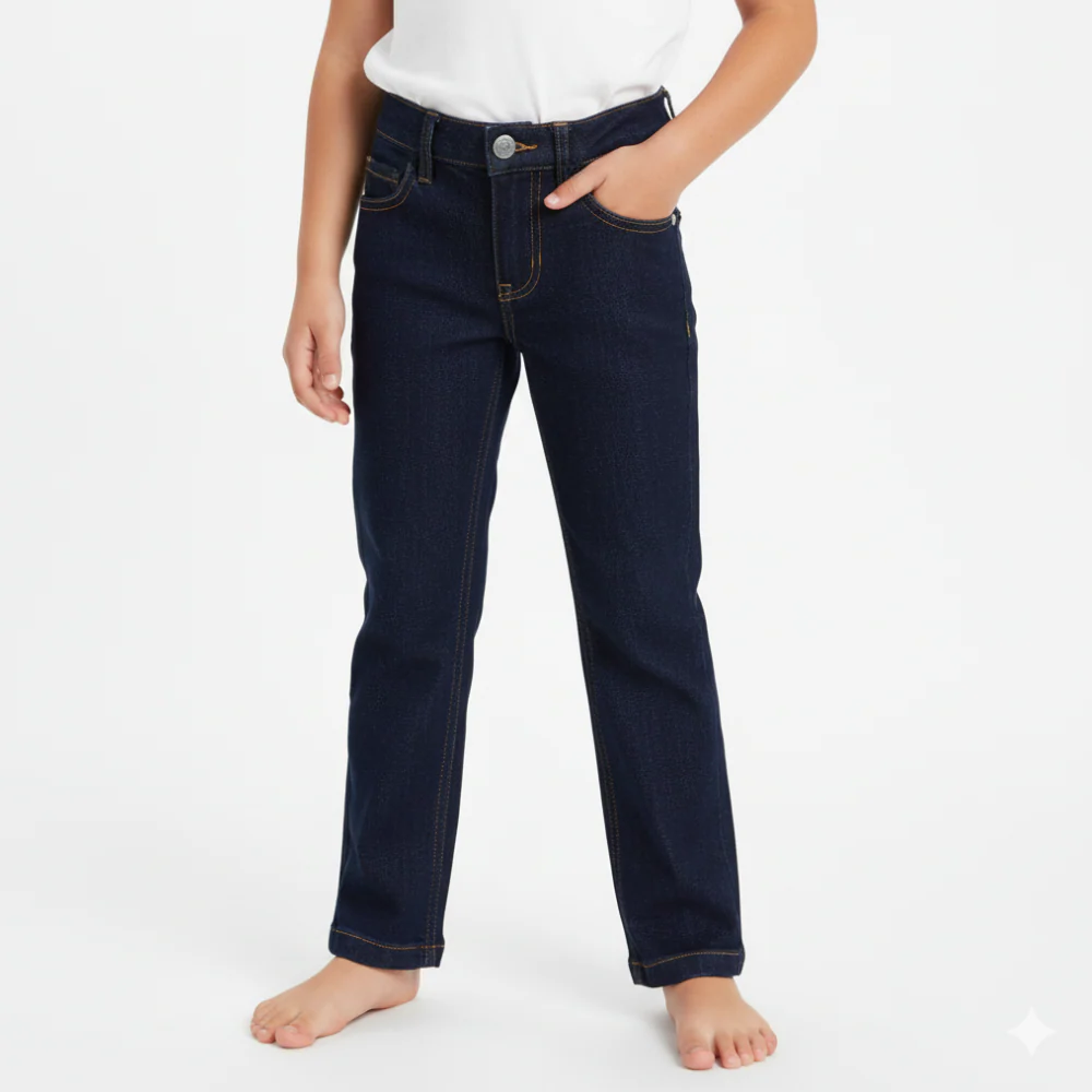 Girls Straight-Leg Jeans - Dark Jeans