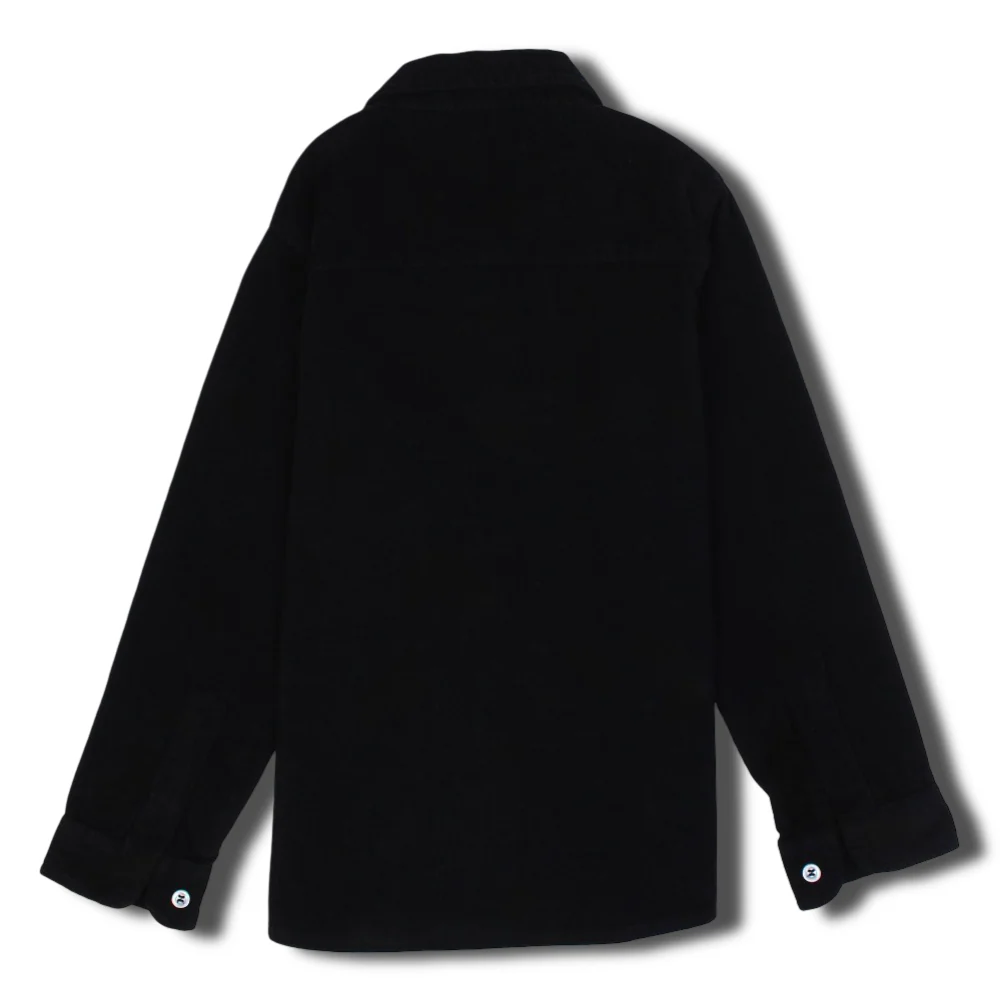 Boys Velvet Shirt – Black - Image 2