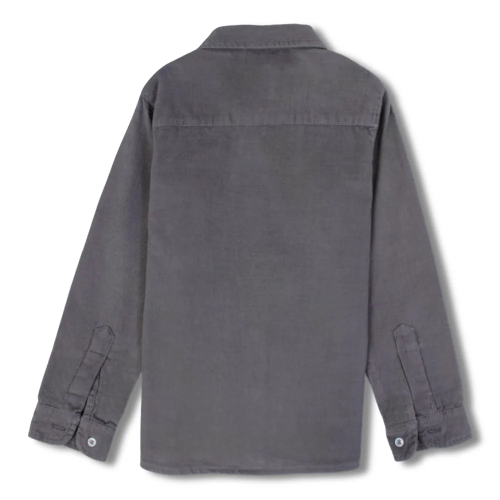 Boys Velvet Shirt – Grey - Image 2