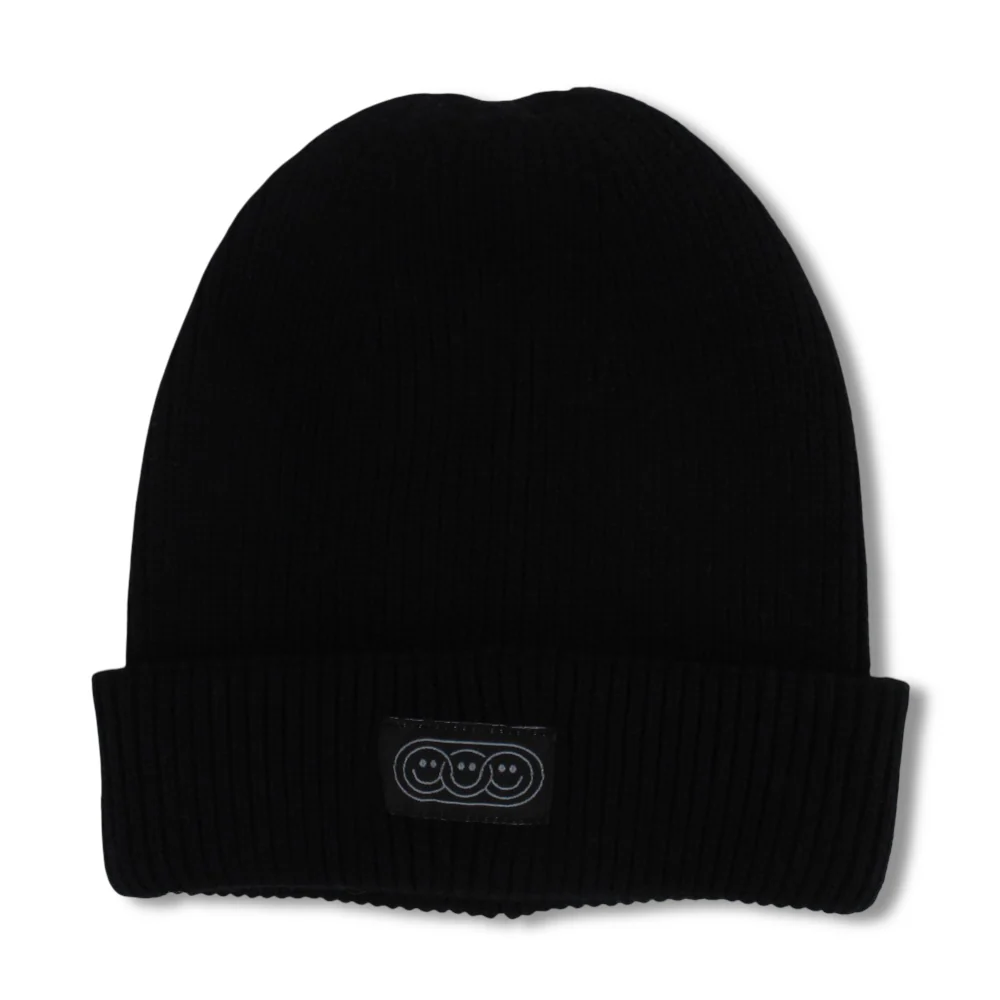 Unisex Cozy Blend Ice Cap – Black with Triple Smiley Vibes - Image 10