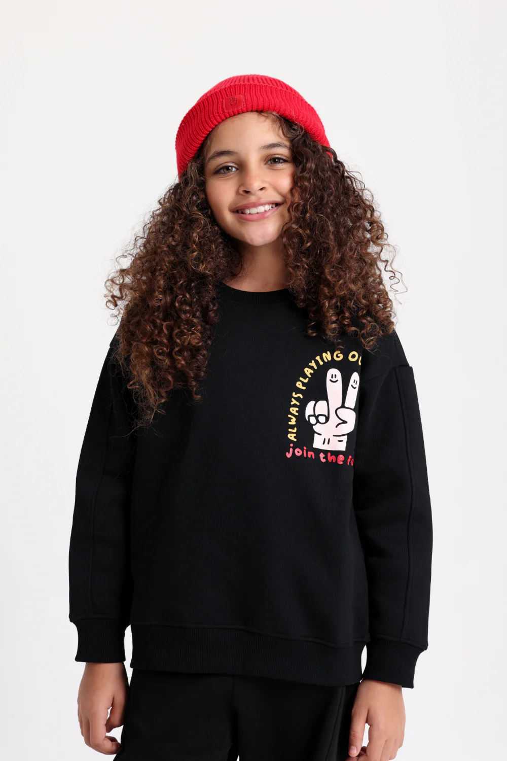Unisex Cozy Blend Ice Cap – Red with Victory Sign Print - Image 13