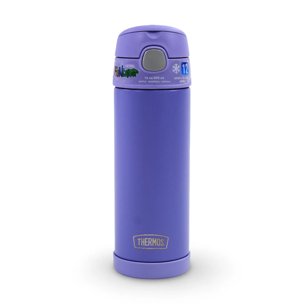 Thermos Stainless Steel Bottle with Straw 470ml – Purple