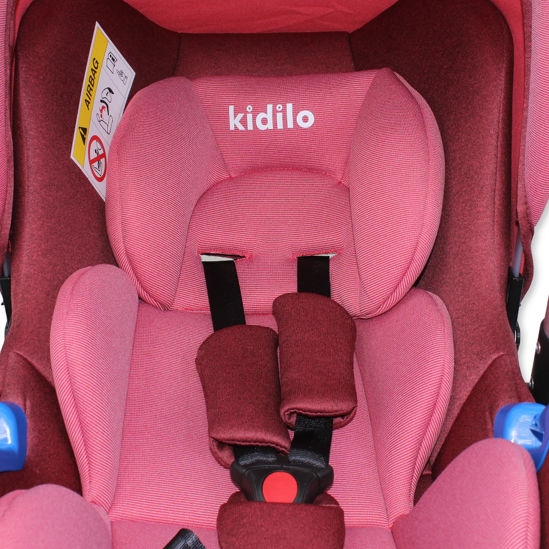 Kidilo Car Seat and Carrier – Burgundy ( C002 ) - Image 4