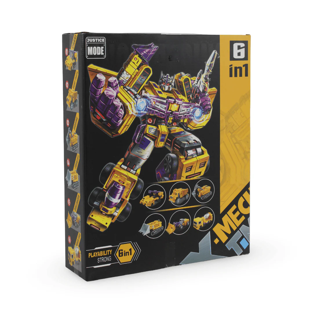 "X-Warrior" 6-in-1 Transforming Robot Toy – Yellow - Image 3