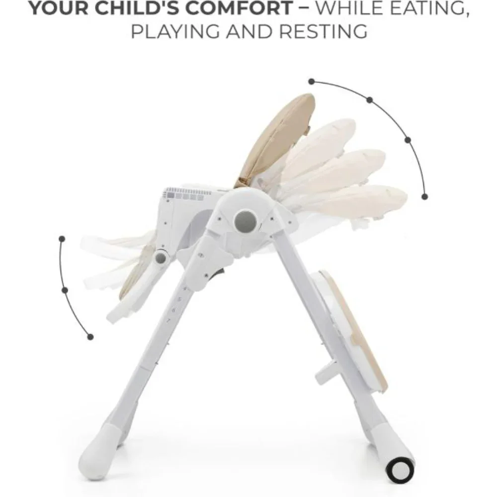 Kinderkraft Tummie 2in1 High Chair & Bouncer - Beige - Image 5