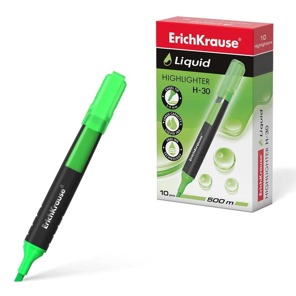 Highlighter ErichKrause® Liquid H-30, ink color: green