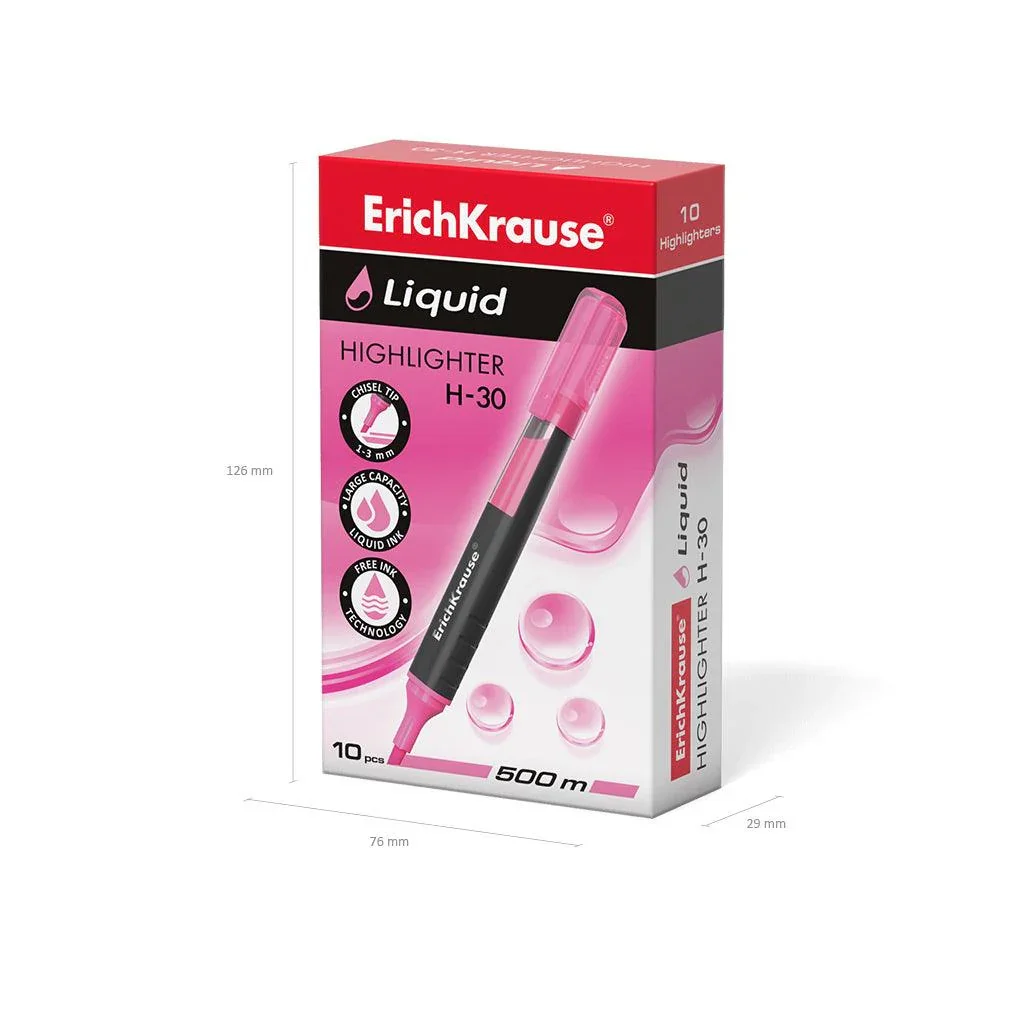 Highlighter ErichKrause® Liquid H-30, ink color: pink - Image 5