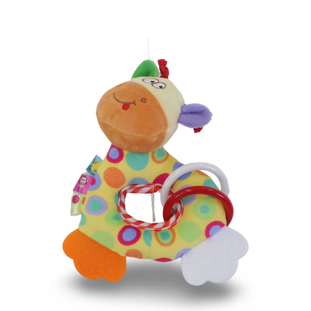 Baby Soft Giraffe Sensory Toy with Teether Rings