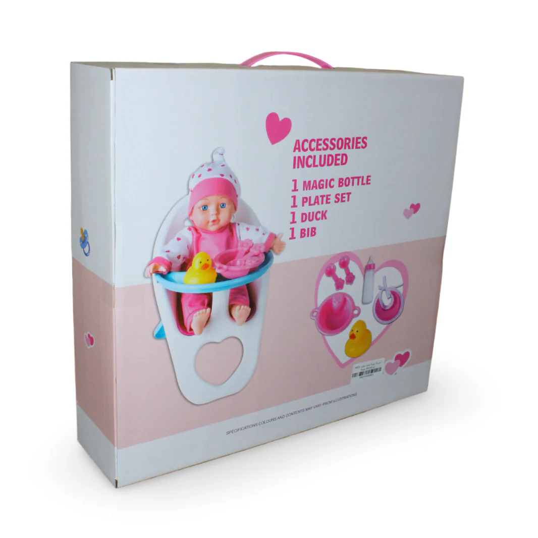 Baby Doll – 35 cm with 4 Melodies & High Chair - Image 2