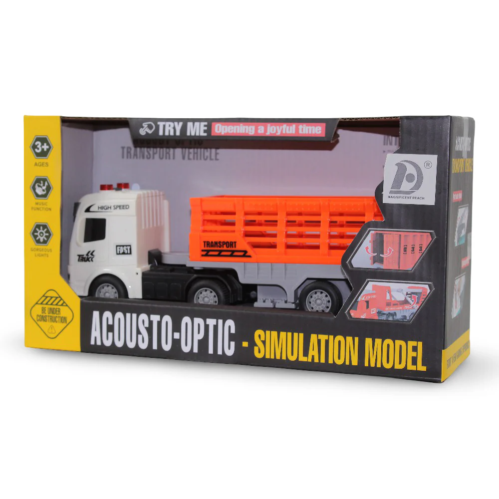 Acousto-Optic Transport Truck Simulation Model with Lights & Sound – Orange
