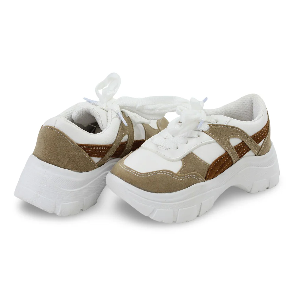 Unisex Leather Sneakers – White & Beige - Image 2