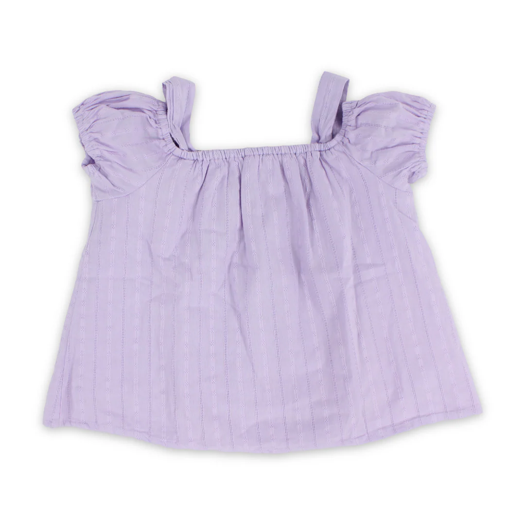 Girls Cotton Blouse – Lilac - Image 2