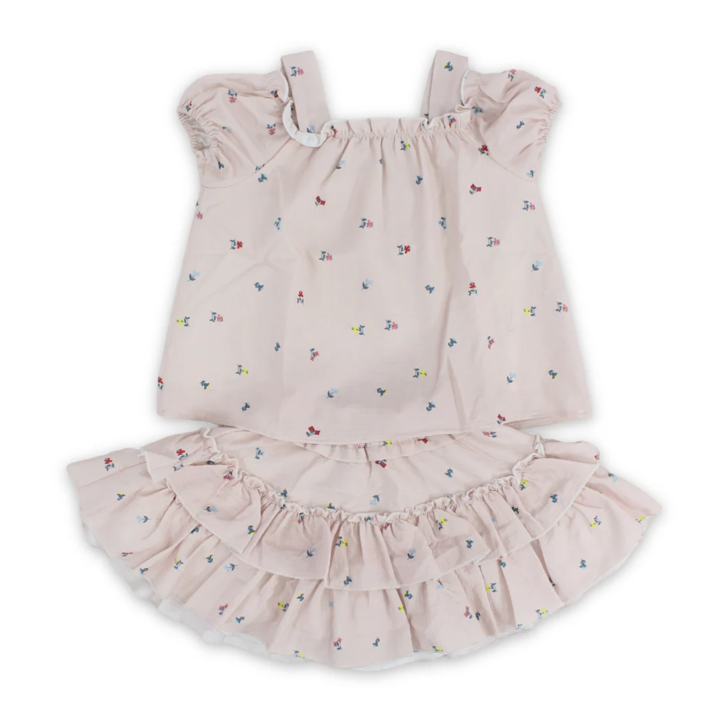 Girls Cotton Outfit Set – Pink