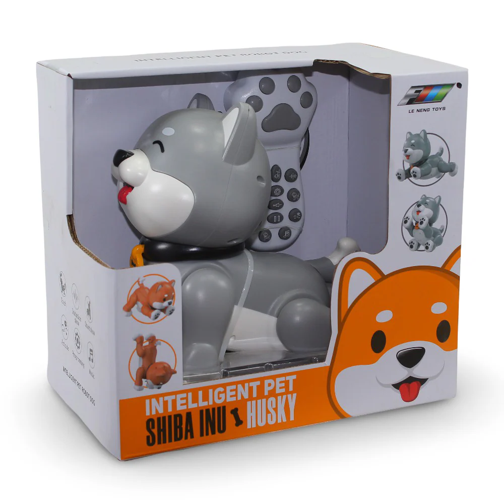 R/C Intelligent Pet Shiba Inu Husky with (Battery + USB) - Grey