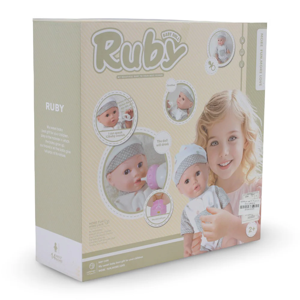 Cufan Baby Doll Ruby with Feeding & Potty Pretend Play – 14 Inches - Image 2