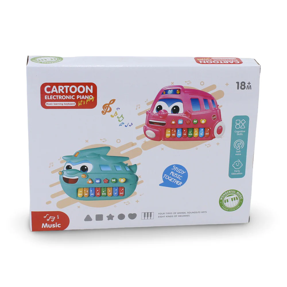 Cartoon Plane Electronic Piano – Orange - Image 3