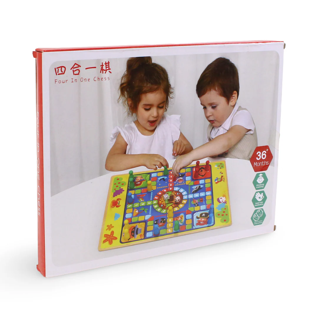 Lido Wooden Four-In-One Chess 4x1