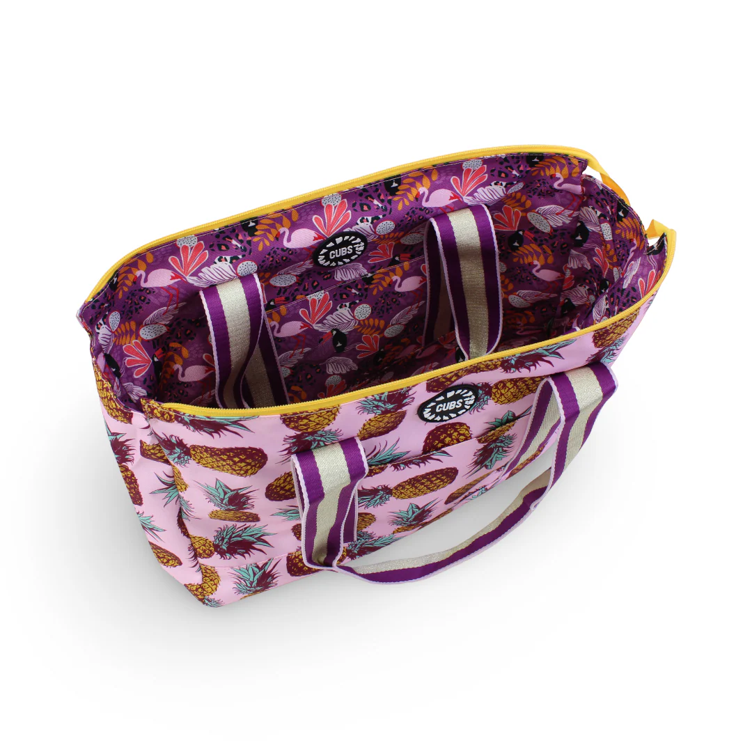 Cubs Lilac Pigon Forest and Pineapples Double Face Tote Bag (19L) - Image 2