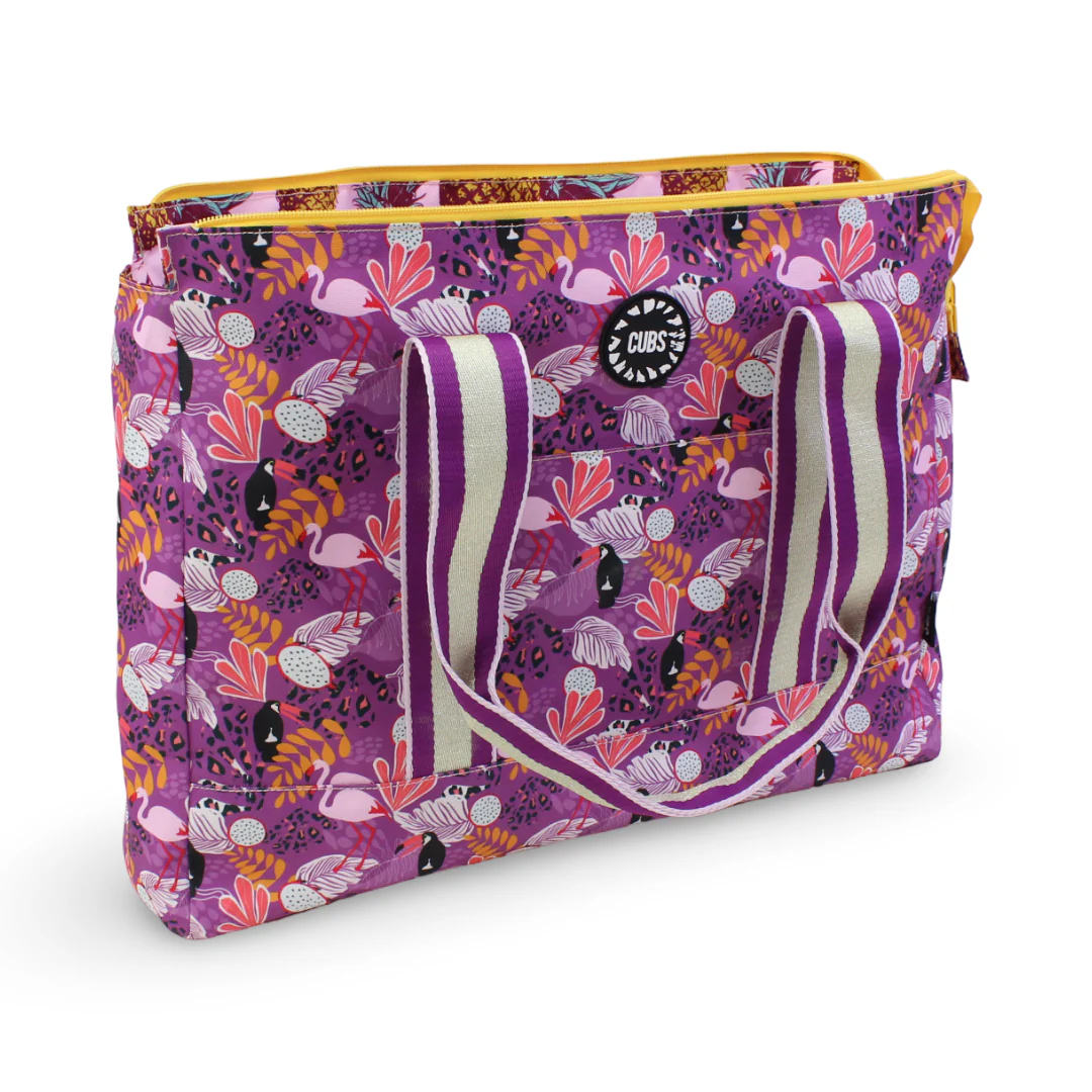 Cubs Lilac Pigon Forest and Pineapples Double Face Tote Bag (19L) - Image 3