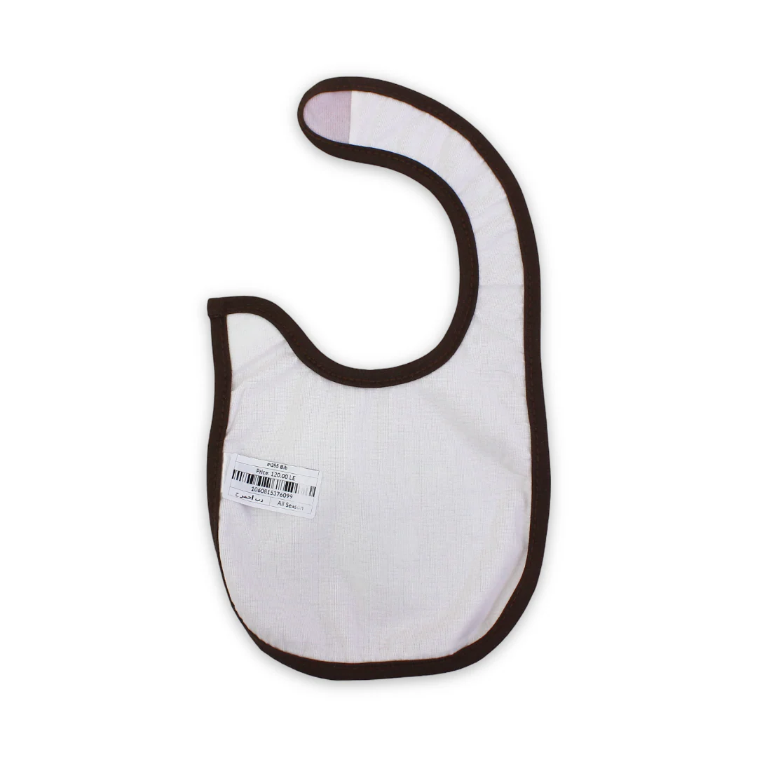 Cotton Baby Bib – Red with Bear Embroidery - Image 2