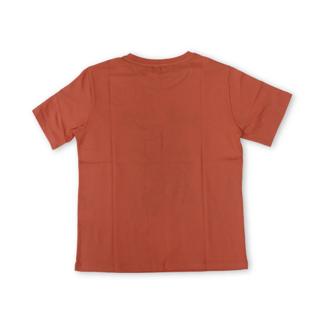 Boys Cotton T-Shirt – Orange with "Surf Club" Print - Image 2