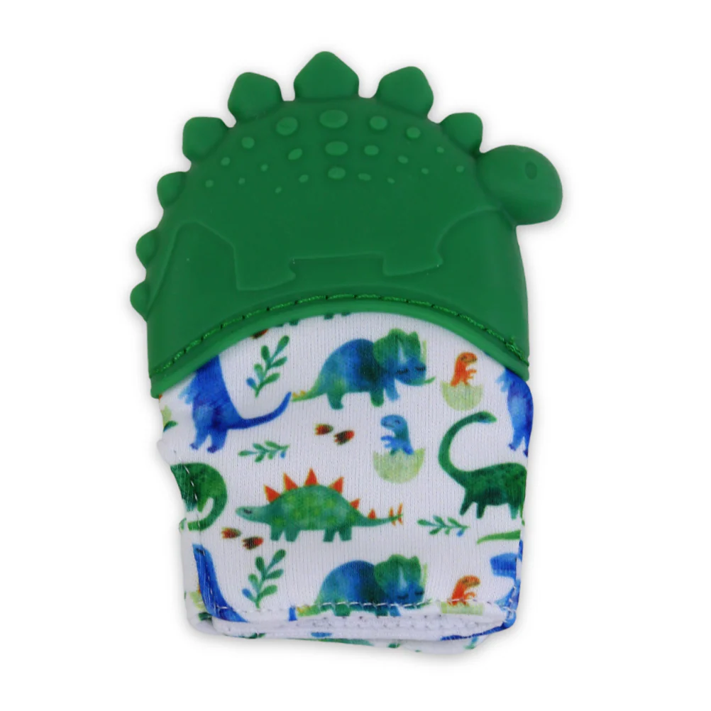 Silicone Baby Teether Gloves – Green Dino - Image 2