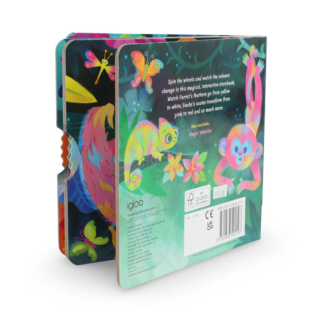 Igloo Books "Magic Jungle Spin the Wheel to Change the Colors!" Board Book - Image 3