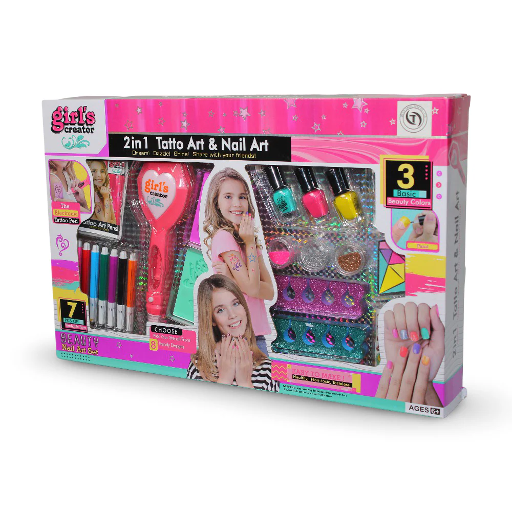 Girl's Creator 2-in-1 Tattoo Art & Nail Art Set