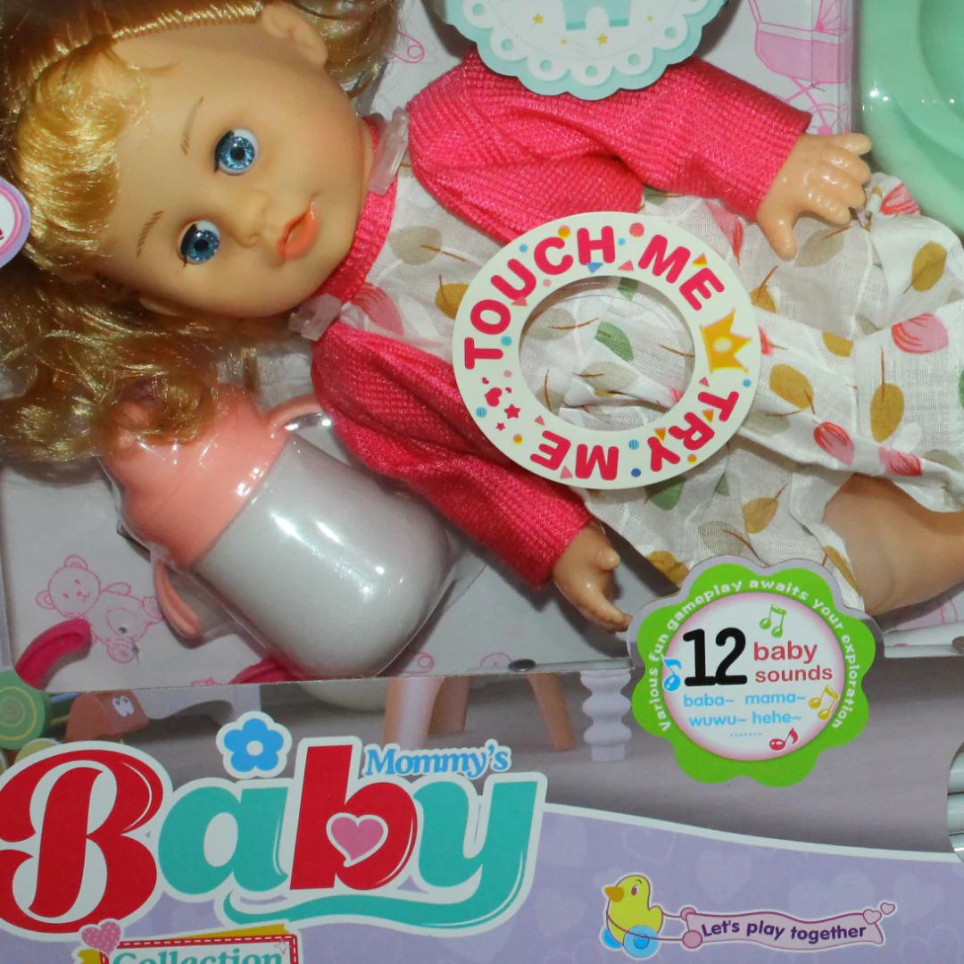Baby Doll 30cm with Booster Seat, 12 Melodies & Accessories - Image 3