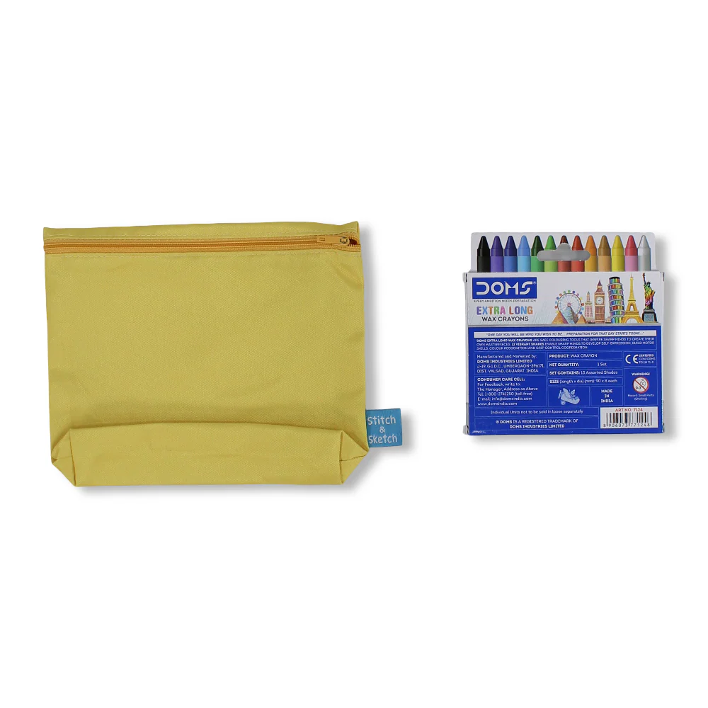 Birds Coloring Pencil Case with Extra Long Wax Crayons 12 Colours + 1 Silver - Image 2