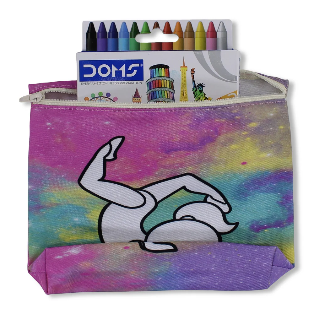 Gymnastics Coloring Pencil Case with Extra Long Wax Crayons 12 Colours + 1 Silver - Image 3