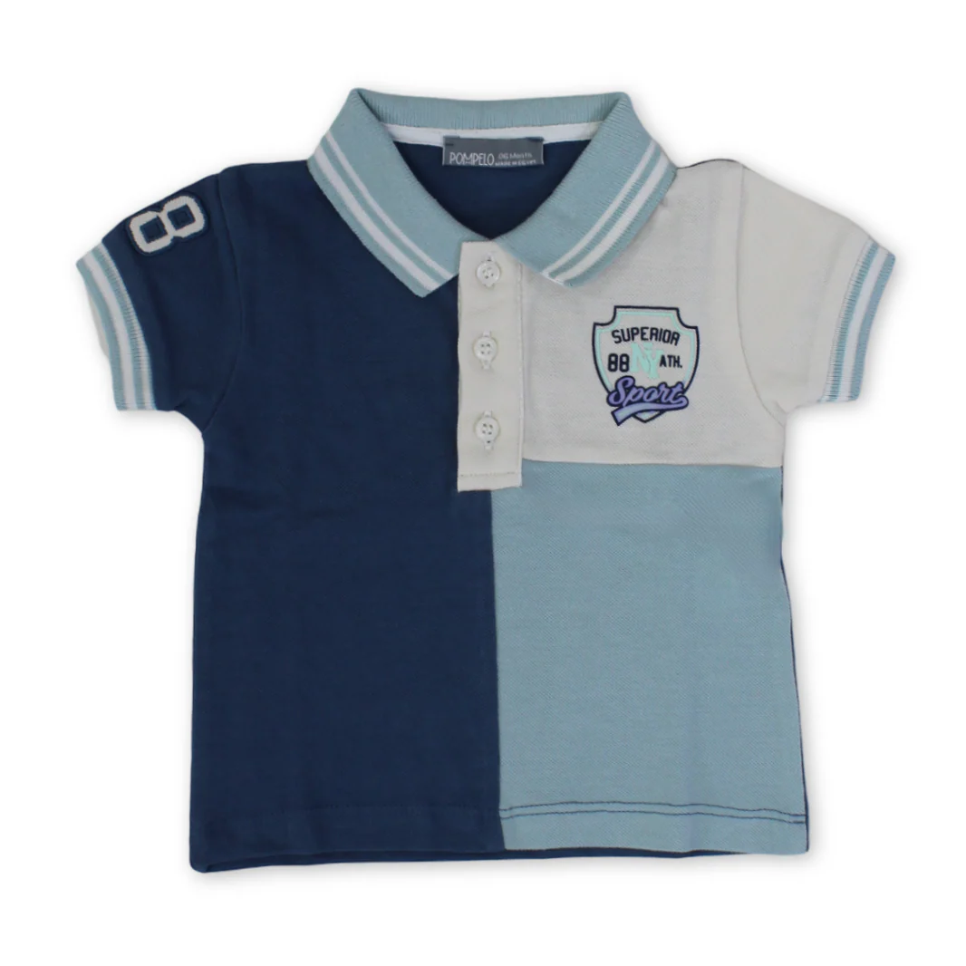 Baby Boys Cotton Polo – Baby Blue