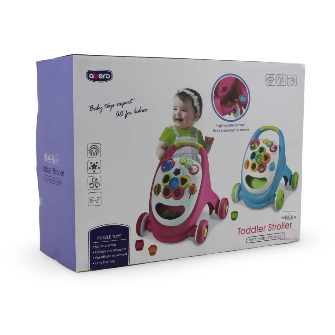 Abero 2-in-1 Baby Walker and Stroller Activity Toy – Pink - Image 2