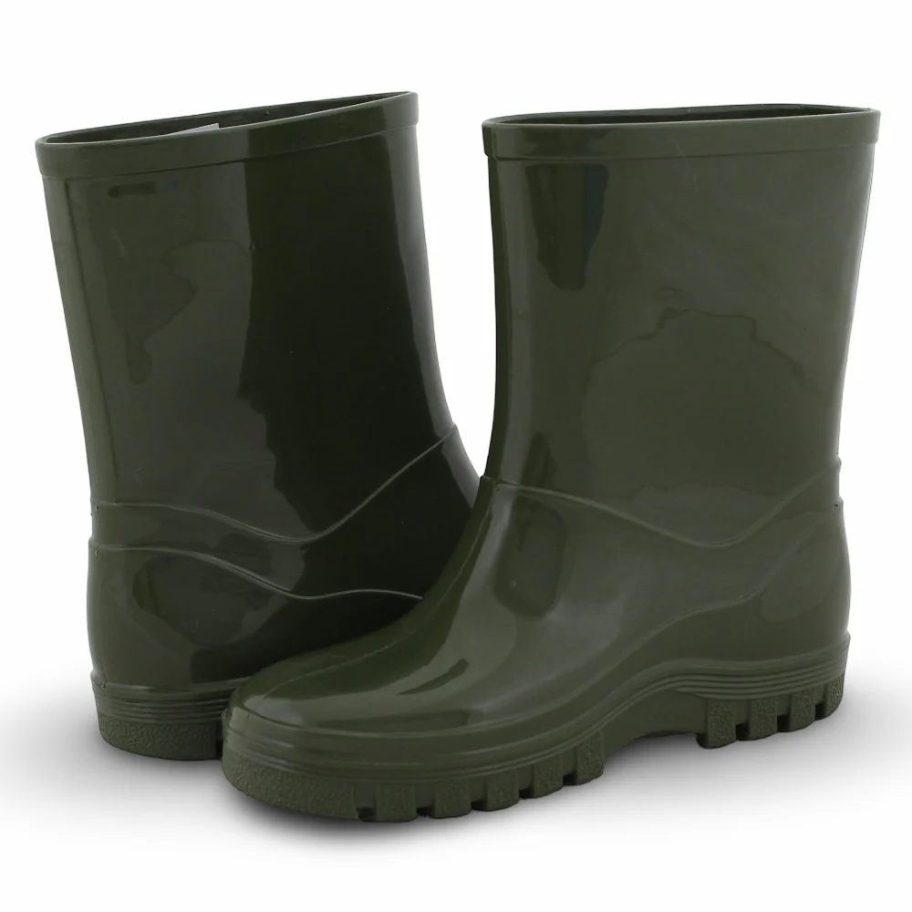 Unisex Rubber Rain Boots – Dark Green - Image 2