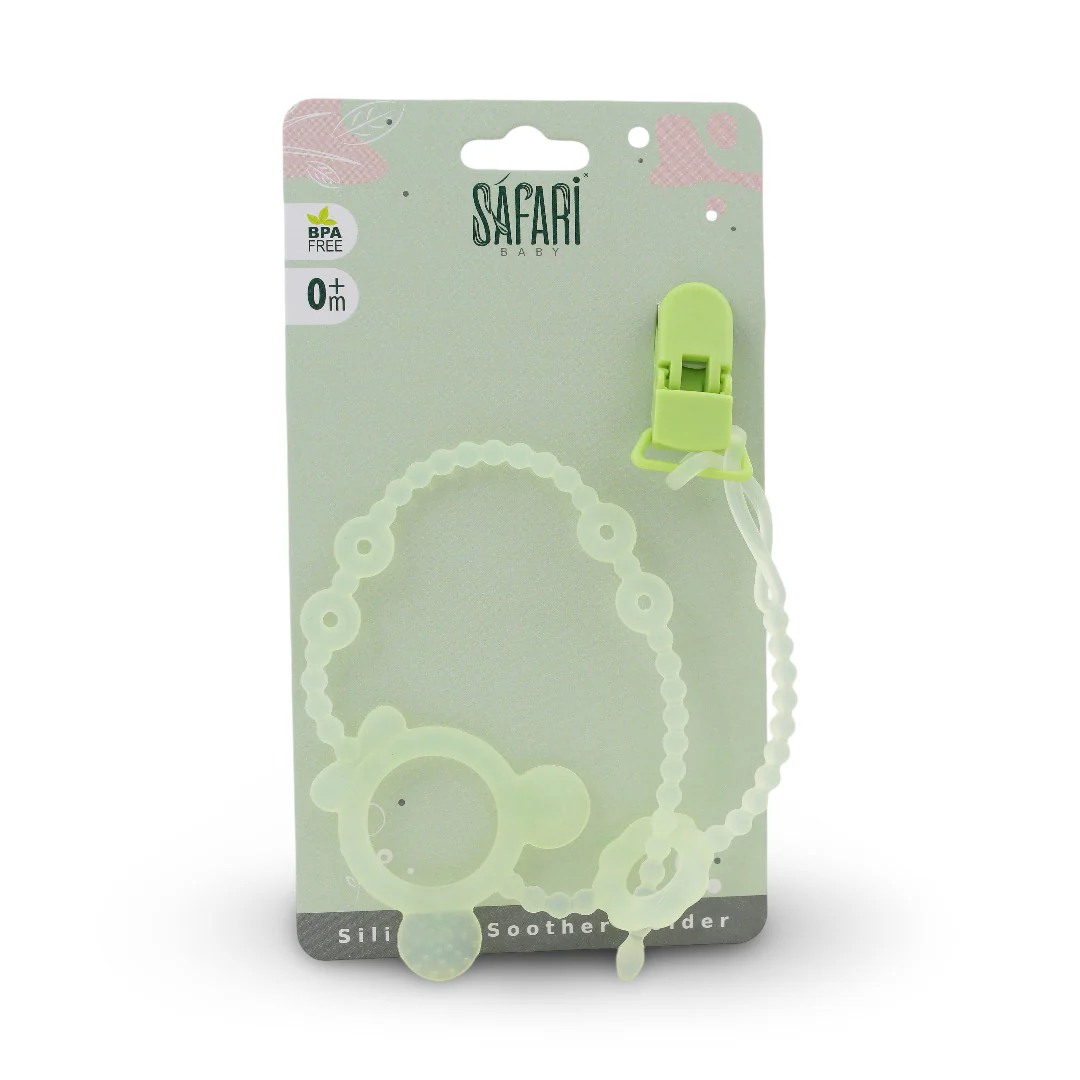 Safari Baby Pacifier Clip Holder Chain – Green
