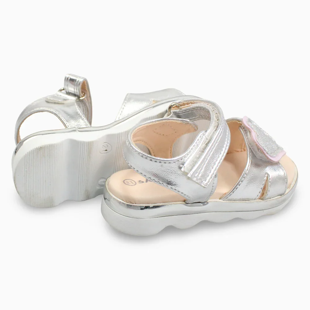 Girls Leather Sandals - Cute Heart Detail - Image 3