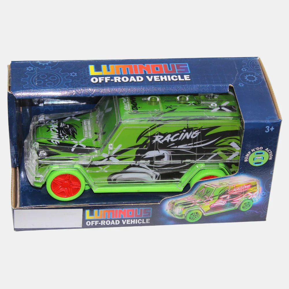 G-Class Bump and Go Off-Road Car Toy with Music and Light - Green - Image 3