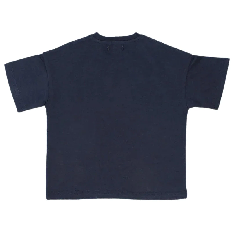 Unisex Plain Navy Short-Sleeved T-Shirt - Image 5