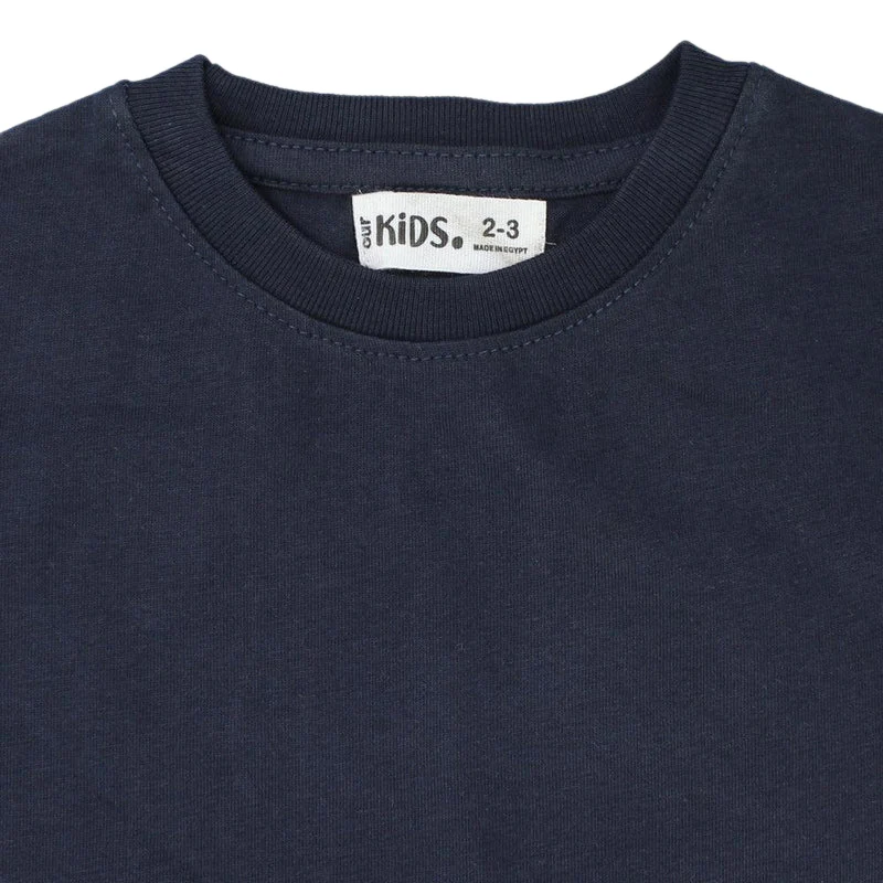 Unisex Plain Navy Short-Sleeved T-Shirt - Image 6