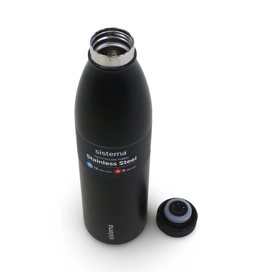 Sistema Stainless Steel Water Bottle 750ml – Black - Image 3