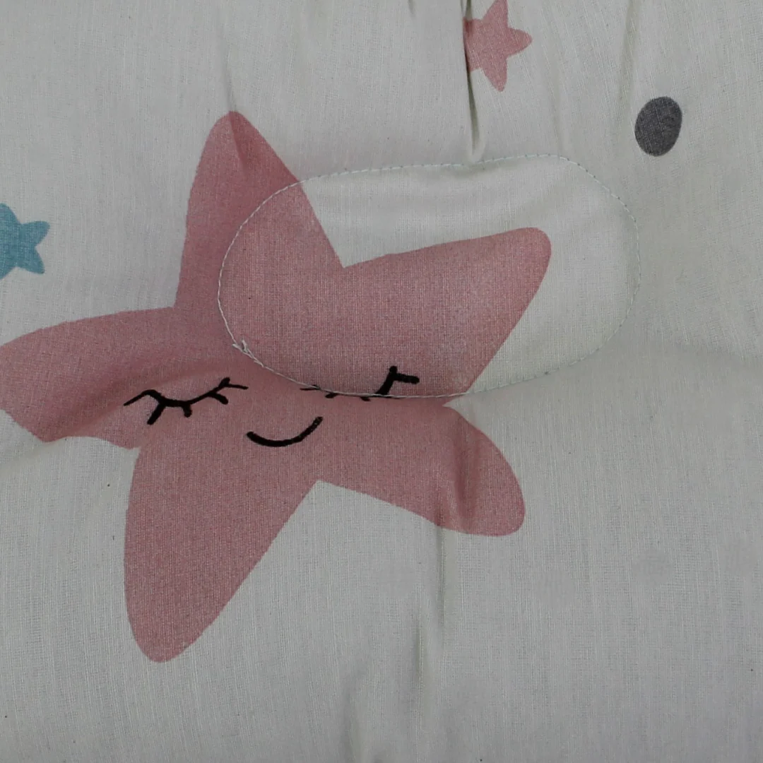 Cotton Small Pillow – Off-White with Stars Print - Image 2