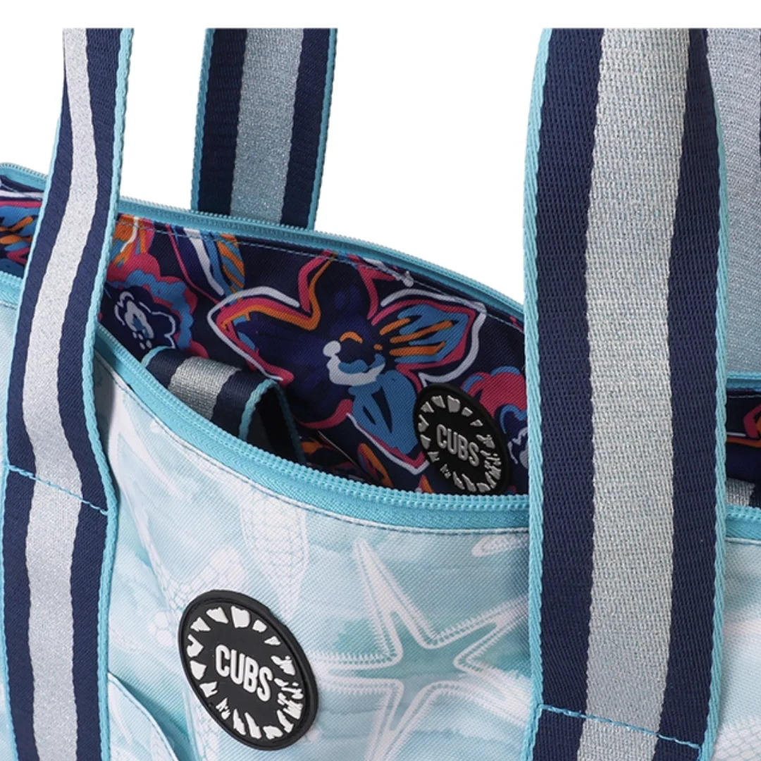 Cubs Stars and Flowers Double Face Tote Bag (19L) - Image 2