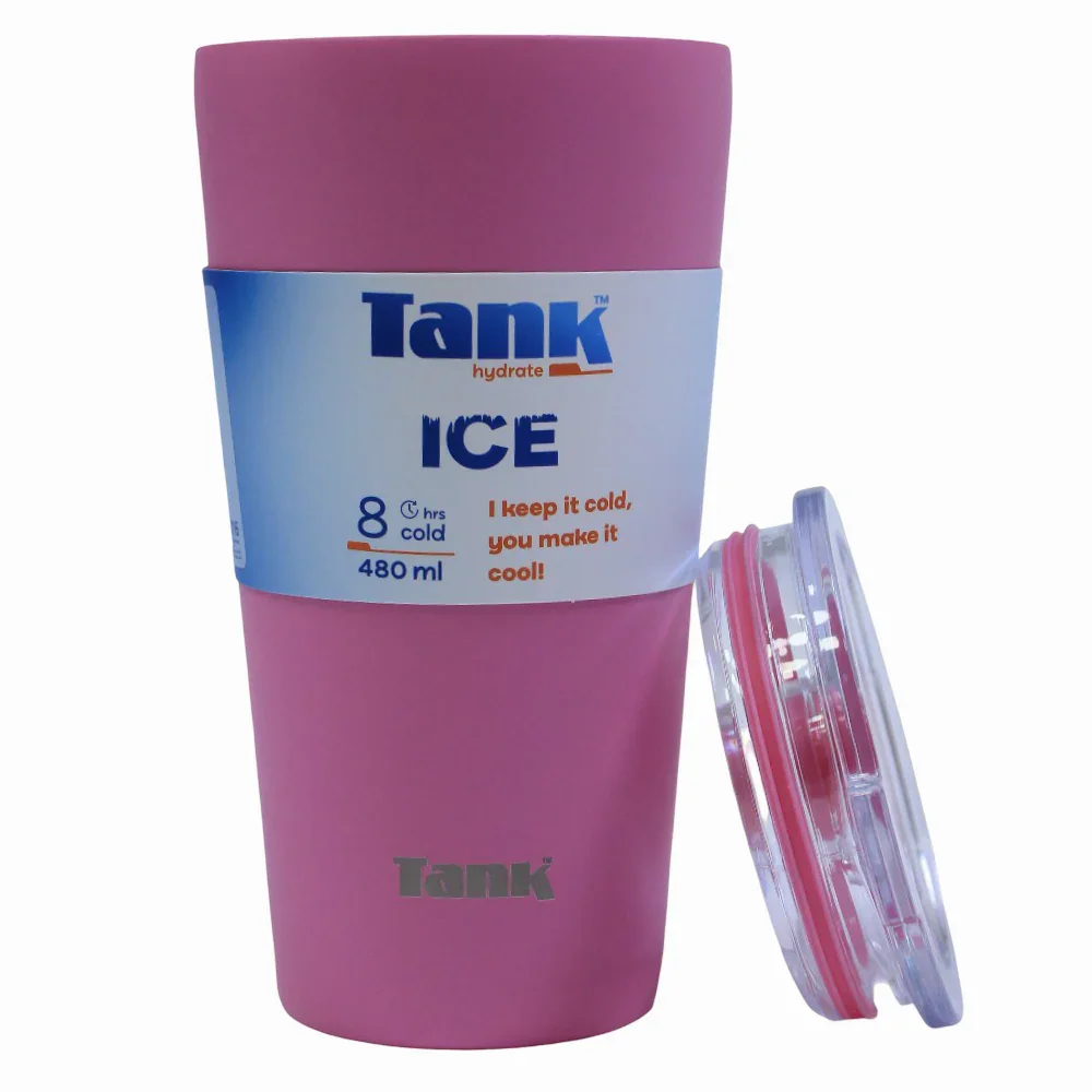Tank Ice Insulated Stainless Steel Travel Cup 480ml – Bubblegum - Image 3