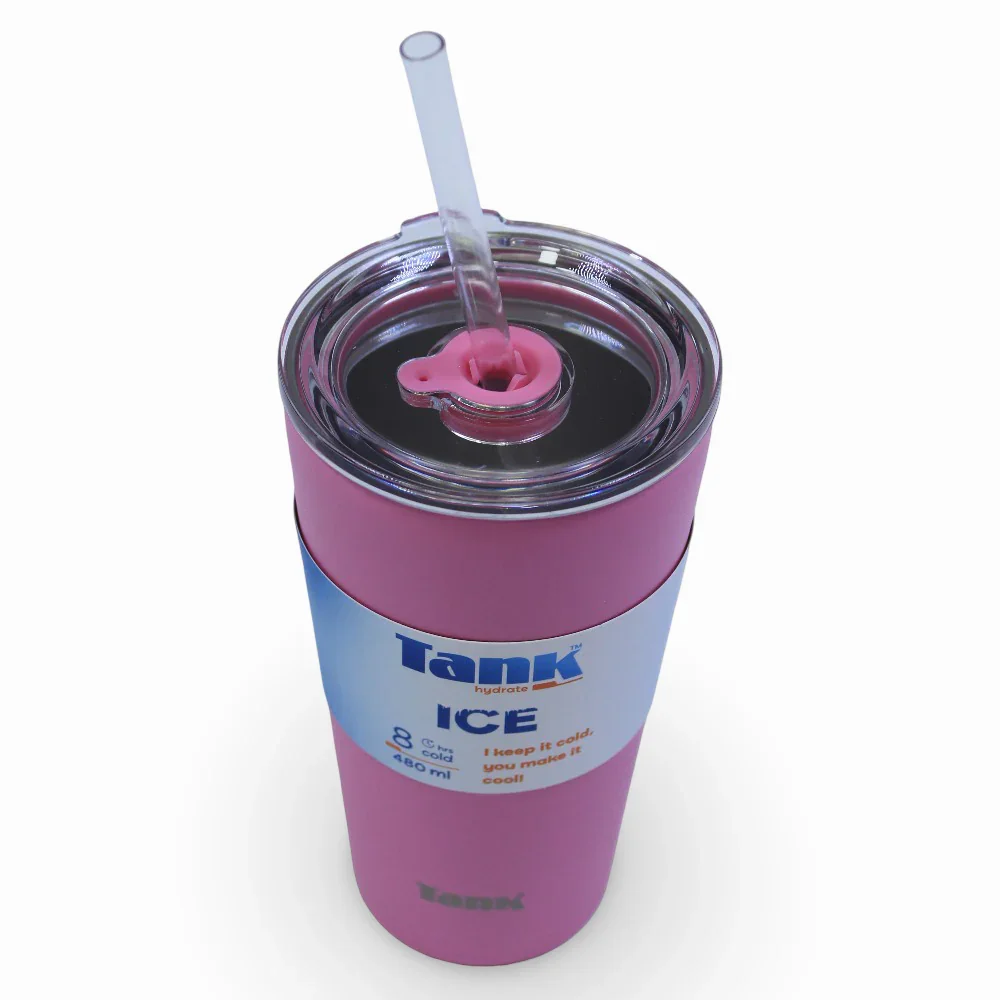 Tank Ice Insulated Stainless Steel Travel Cup 480ml – Bubblegum - Image 5