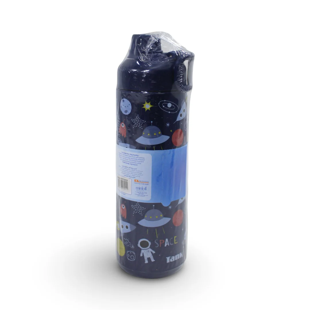 Tank Insulated Super Cool Mini Space Printed Bottle 650ml – Navy - Image 2
